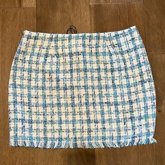 SANS SOUCI Tweed Frayed Mini Skirt NWT - Picture 7 of 9